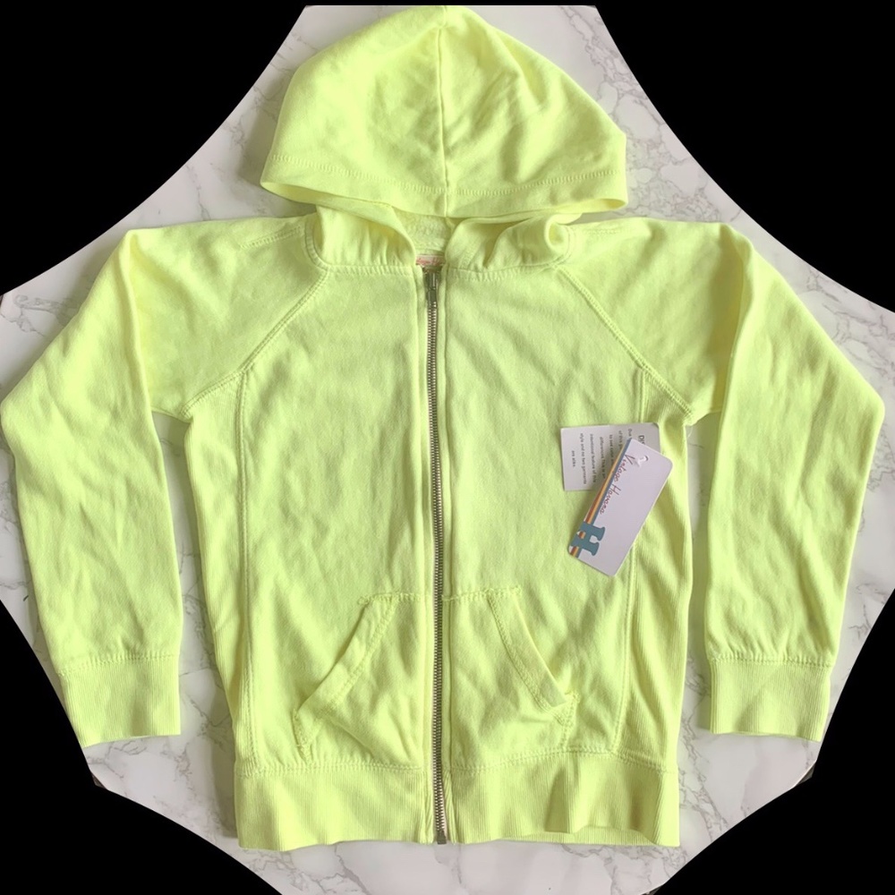 VINTAGE HAVANA Girls Yellow Full Zip Hoodie SIZE M/10--12 NWT